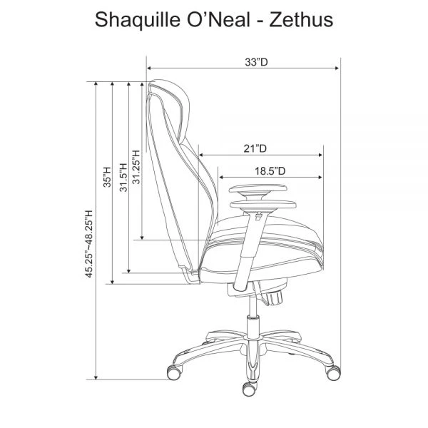 Shaquille O'Neal Zethus Ergonomic Bonded Leather High-Back Executive Chair, Brown 4 Shaquille O'Neal Zethus Ergonomic Bonded Leather High-Back Executive Chair, Brown - Image 4
