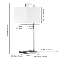 Grayson 26" Tall Table Lamp With Fabric Shade In Polished Nickel/White -office furniture sale 40fb9e1980c51818164c60d0bcbba6b26d