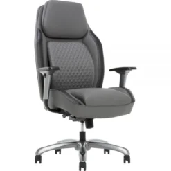 Shaquille O'Neal Zephyrus Ergonomic Bonded Leather High-Back Executive Chair, Gray