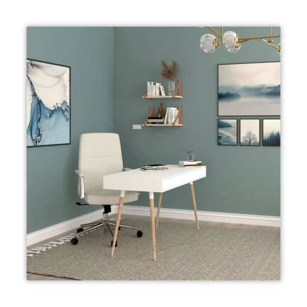 Workspace By Alera Leather Task Chair, Supports Up To 275 Lb, 18.19" To 21.93" Seat Height, White Seat, White Back 6 Workspace By Alera Leather Task Chair, Supports Up To 275 Lb, 18.19" To 21.93" Seat Height, White Seat, White Back - Image 6