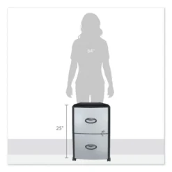 Storex Mobile Filing Cabinet With Metal Siding, 2 Letter-Size File Drawers, Silver/Black, 19" X 15" X 23" 12 Storex Mobile Filing Cabinet With Metal Siding, 2 Letter-Size File Drawers, Silver/Black, 19" X 15" X 23" -office furniture sale 41d9fc60c13045290bad03479969389dd5