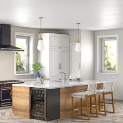 Ambrose 8.63" Wide Pendant With Glass Shade In Brass/Milk White -office furniture sale 41ec097146f3053b3c43f1da5001c13fc5