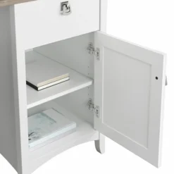 Bush Furniture Salinas 60W L Shaped Desk With Hutch In Pure White And Shiplap Gray -office furniture sale 420e646c045eb4fb36374b9b00a25869cd