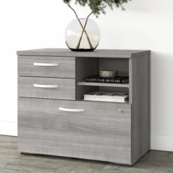 Bush Business Furniture Studio A Office Storage Cabinet With Drawers And Shelves In Platinum Gray -office furniture sale 426b2eea6bec15b598964988e166f38494