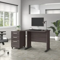 Bush Business Furniture Studio A 36W Small Computer Desk With 3 Drawer Mobile File Cabinet In Storm Gray -office furniture sale 429c2ae404383f142461d25108867be826