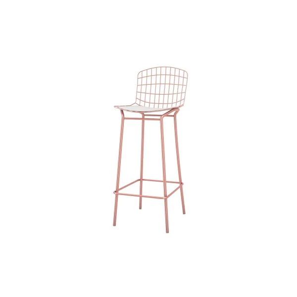 Madeline Barstool, Set Of 3 In Rose Pink Gold And White 4 Madeline Barstool, Set Of 3 In Rose Pink Gold And White - Image 4