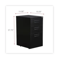 Alera File Pedestal, Left Or Right, 3-Drawers: Box/Box/File, Legal/Letter, Black, 14.96" X 19.29" X 27.75" -office furniture sale 42afd73a0083f54e78eb38f5e7526da0cb