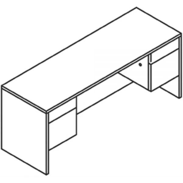 HON 10500 Series Kneespace Credenza With 3/4-Height Pedestals, 60w X 24d X 29.5h, Harvest 7 HON 10500 Series Kneespace Credenza With 3/4-Height Pedestals, 60w X 24d X 29.5h, Harvest - Image 7