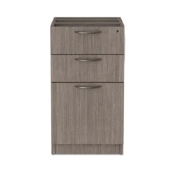 Alera Valencia Series Full Pedestal File, Left/Right, 3-Drawers: Box/Box/File, Legal/Letter, Gray, 15.63" X 20.5" X 28.5"