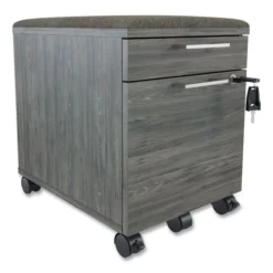 Union & Scale Prestige Mobile Pedestal File, Left Or Right, 2-Drawers: Box/File, Legal/Letter, Gray, 15.6" X 21" X 20.7"