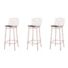 Madeline Barstool, Set Of 3 In Rose Pink Gold And Black