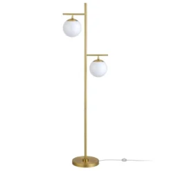 Pyrus 2-Light Floor Lamp With Glass Shades In Brass/White Milk 13 Pyrus 2-Light Floor Lamp With Glass Shades In Brass/White Milk -office furniture sale 437823871d89187812a5ee49535d4bf0de