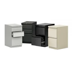 HON Brigade Mobile Pedestal With Pencil Tray Insert, Left/Right, 3-Drawers: Box/Box/File, Letter, Light Gray, 15" X 22.88" X 28" -office furniture sale 446dc52570b80dd1534f824fb8e19fc6f7