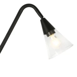 Challice Arc Floor Lamp With Glass Shade In Blackened Bronze/Clear -office furniture sale 4490bf29230c8ae4738774363069b3b85a