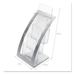 Deflecto 3-Tier Literature Holder, Leaflet Size, 6.75w X 6.94d X 13.31h, Silver 17 Deflecto 3-Tier Literature Holder, Leaflet Size, 6.75w X 6.94d X 13.31h, Silver -office furniture sale 44aaefec3d1d0c2cdba6e0c6fbcc2ebd36