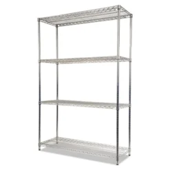 Alera NSF Approved Industrial Heavy-Duty Wire Shelving Starter Kit, 4-Shelf, 48w X 18d X 72h,Silver -office furniture sale 45887c0f727f5422de2e8c54cad34d6f35
