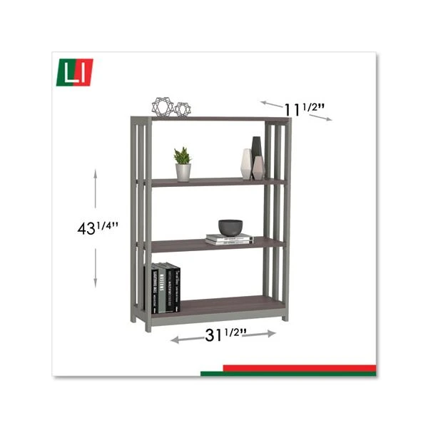Linea Italia Trento Line Bookcase, Three-Shelf, 31.5w X 11.63d X 43.25h, Mocha 8 Linea Italia Trento Line Bookcase, Three-Shelf, 31.5w X 11.63d X 43.25h, Mocha - Image 8