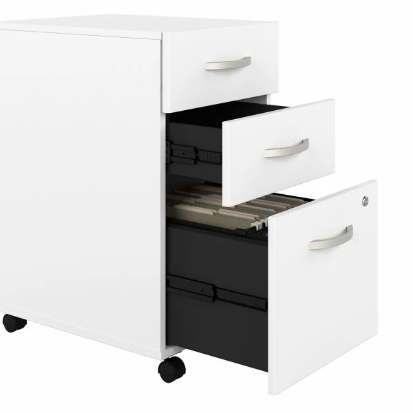 Bush Business Furniture Studio A 36W Small Computer Desk With 3 Drawer Mobile File Cabinet In White 9 Bush Business Furniture Studio A 36W Small Computer Desk With 3 Drawer Mobile File Cabinet In White - Image 9