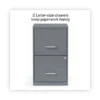 Alera Soho Vertical File Cabinet, 2 Drawers: File/File, Letter, Charcoal, 14" X 18" X 24.1"