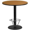 Stiles 42'' Round Natural Laminate Table Top With 24'' Round Bar Height Table Base And Foot Ring