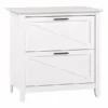 Bush Furniture Key West 2 Drawer Lateral File Cabinet In Pure White Oak