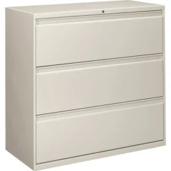 HON 800 Series Three-Drawer Lateral File, Letter/Legal/A4, 42w X 18d X 39.13h, Light Gray