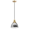 Madison 8" Wide Pendant With Metal Shade In Polished Nickel/Brass/Polished Nickel