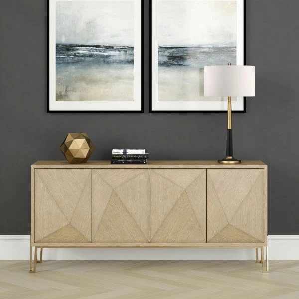 Lyon 29.75" Tall Two-Tone Table Lamp With Fabric Shade In Brass/Matte Black/White 3 Lyon 29.75" Tall Two-Tone Table Lamp With Fabric Shade In Brass/Matte Black/White - Image 3