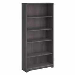 Bush Furniture Cabot Tall 5 Shelf Bookcase In Heather Gray