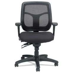 Eurotech Apollo Multi-Function Mesh Task Chair, Supports Up To 250 Lb, 18.9" To 22.4" Seat Height, Silver Seat/Back, Black Base
