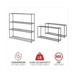 Alera BA Plus Wire Shelving Kit, Four-Shelf, 72w X 18d X 72h, Black Anthracite Plus -office furniture sale 480256a74ac8bcc26a0d965933910087e5