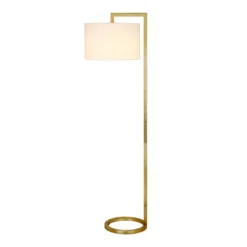 Grayson 64" Tall Floor Lamp With Fabric Shade In Brass/White -office furniture sale 4815a831990e4e6dda47d3b73b0d5e0746