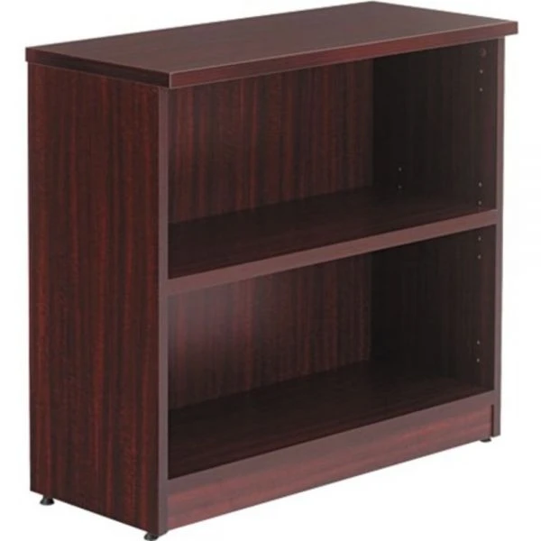 Alera Valencia Series Bookcase, Two-Shelf, 31.75w X 14d X 29.5h, Mahogany 2 Alera Valencia Series Bookcase, Two-Shelf, 31.75w X 14d X 29.5h, Mahogany - Image 2