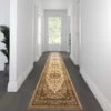 Mersin Collection Persian Style 3' X 15' Ivory Area Rug - Olefin Rug With Jute Backing - Hallway, Entryway, Bedroom, Living Room