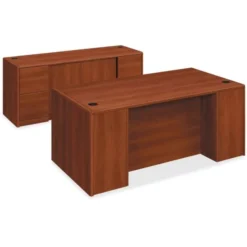 HON 10700 Kneespace Credenza, 3/4 Height Pedestals, 60w X 24d X 29.5h, Cognac -office furniture sale 4891ac749bafdca6604210f83ffe25b523