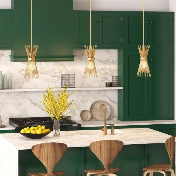 Andromeda 7" Wide Starburst Pendant With Metal Shade In Brass/Brass 7 Andromeda 7" Wide Starburst Pendant With Metal Shade In Brass/Brass - Image 7