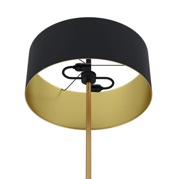 Hoffman 2-Light/Two-Tone Floor Lamp With Metal Shade In Brass/Blackened Bronze/Black 7 Hoffman 2-Light/Two-Tone Floor Lamp With Metal Shade In Brass/Blackened Bronze/Black - Image 7