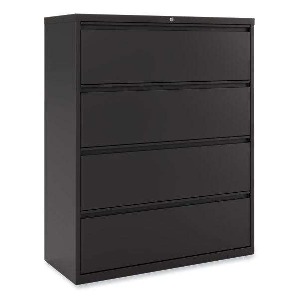 Alera Lateral File, 4 Legal/Letter-Size File Drawers, Black, 42" X 18.63" X 52.5" 1 Alera Lateral File, 4 Legal/Letter-Size File Drawers, Black, 42" X 18.63" X 52.5"