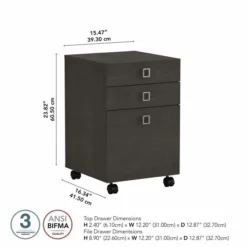 Office By Kathy Ireland Echo 3 Drawer Mobile File Cabinet In Charcoal Maple -office furniture sale 48afb768fe51d55dce0462f17a1b7a3d46