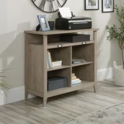 Sauder Summit Station 36"H 4-Cube Bookcase, Laurel Oak -office furniture sale 48e77cb505406133bec1f34cdce7fc9bdf