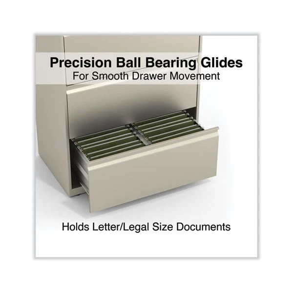 Alera Lateral File, 4 Legal/Letter-Size File Drawers, Putty, 30" X 18.63" X 52.5" 3 Alera Lateral File, 4 Legal/Letter-Size File Drawers, Putty, 30" X 18.63" X 52.5" - Image 3