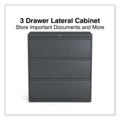 Alera Lateral File, 3 Legal/Letter/A4/A5-Size File Drawers, Charcoal, 36" X 18.63" X 40.25" -office furniture sale 498ff98d9009ad73037694fa37e4327f28