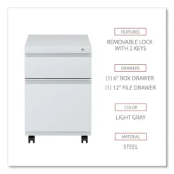 Alera File Pedestal With Full-Length Pull, Left Or Right, 2-Drawers: Box/File, Legal/Letter, Light Gray, 14.96" X 19.29" X 21.65" 13 Alera File Pedestal With Full-Length Pull, Left Or Right, 2-Drawers: Box/File, Legal/Letter, Light Gray, 14.96" X 19.29" X 21.65" -office furniture sale 4993d4fd324d2bad9b0b49621ac5206a1d