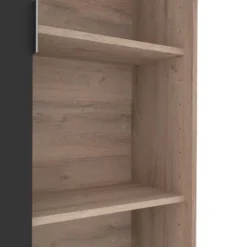 Bestar Aquarius Bookcase With Sliding Door - Rustic Brown & Graphite -office furniture sale 49ad4cfc00723e79ac0cf6709b05677dc3