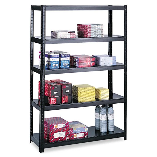 Safco Boltless Steel Shelving, Five-Shelf, 48w X 18d X 72h, Black 8 Safco Boltless Steel Shelving, Five-Shelf, 48w X 18d X 72h, Black - Image 8