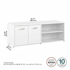 Bush Business Furniture Studio A Low Storage Cabinet With Doors And Shelves In White -office furniture sale 4a8ac9964a40e3f8c275d2f257b9f87666 1