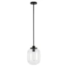 Agnolo 9.62" Wide Pendant With Glass Shade In Blackened Bronze/Clear