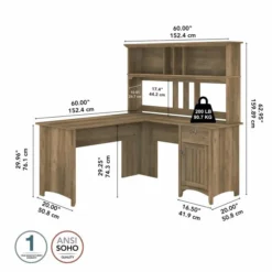 Bush Furniture Salinas 60W L Shaped Desk With Hutch In Reclaimed Pine 10 Bush Furniture Salinas 60W L Shaped Desk With Hutch In Reclaimed Pine -office furniture sale 4b11e28b25b10870b2a62a396ad22b3c7b
