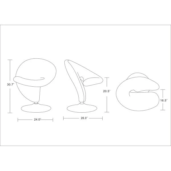 Curl Swivel Accent Chair In Blue And Polished Chrome (Set Of 2) 4 Curl Swivel Accent Chair In Blue And Polished Chrome (Set Of 2) - Image 4