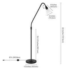 Challice Arc Floor Lamp With Glass Shade In Blackened Bronze/Clear -office furniture sale 4b3062d7274093f712c4d7d53639623192